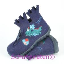 Superfit Hausschuhe dunkelblauen Filz Ritterburg, Gr. 21-22