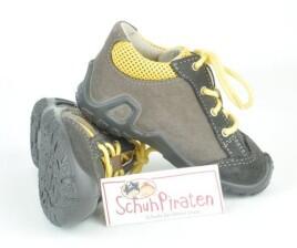 Ricosta trendige Sneaker / Halbschuhe "BANDY" in zinn (grau)/gelb zum Schnüren Gr. 20+22