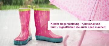 Kinder Regenkleidung - funktional und bunt. Spaßfaktor und noch mehr Sicherheit!